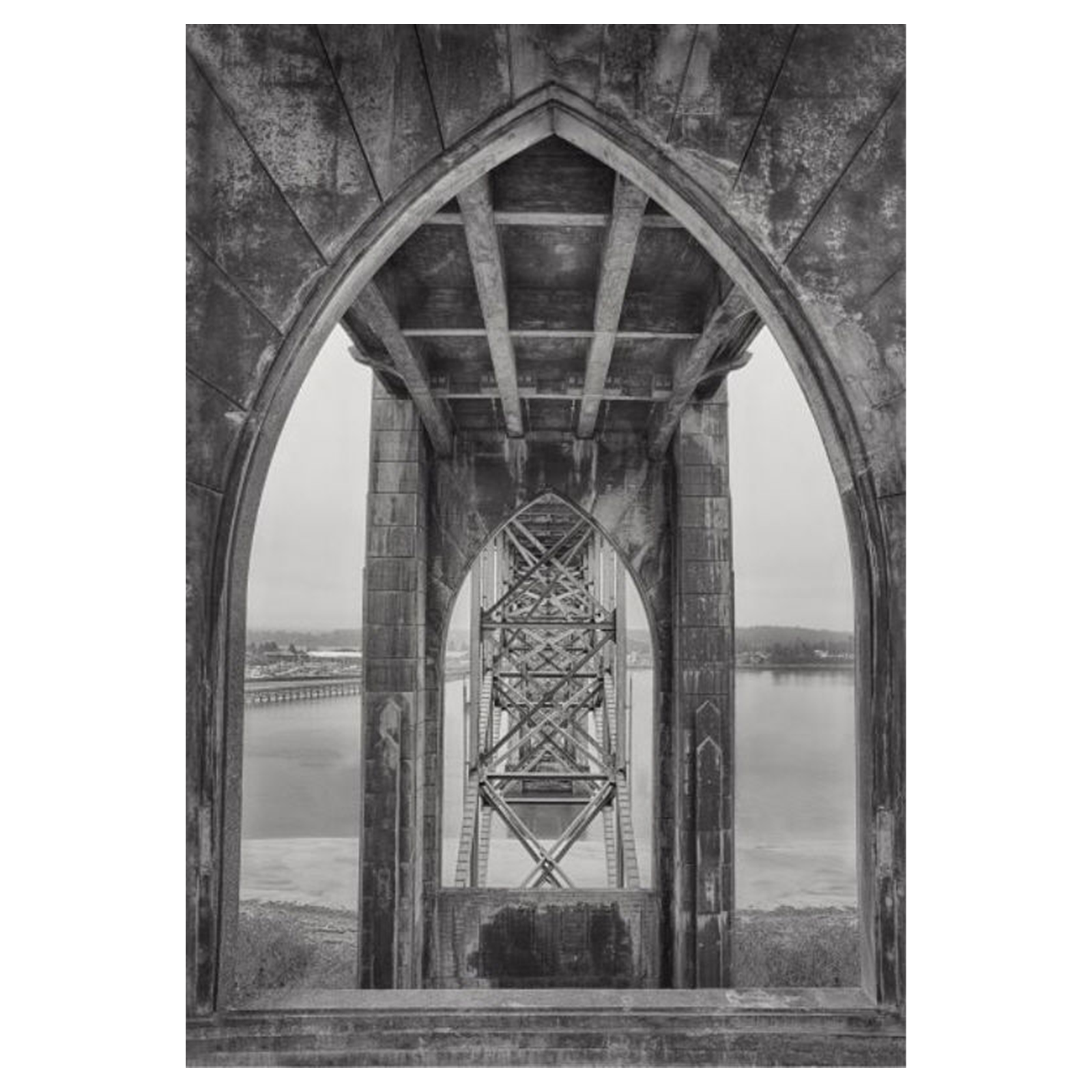 Under The Yaquina Bay Bridge - Glass Framed