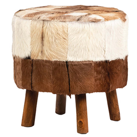 Atley Goat Hide Stool